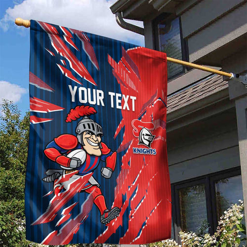 Personalized Newcastle Knights Garden Flag Dynamic Lightning Mascot Rugby Australia