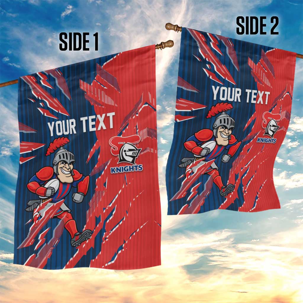Personalized Newcastle Knights Garden Flag Dynamic Lightning Mascot Rugby Australia