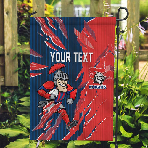 Personalized Newcastle Knights Garden Flag Dynamic Lightning Mascot Rugby Australia