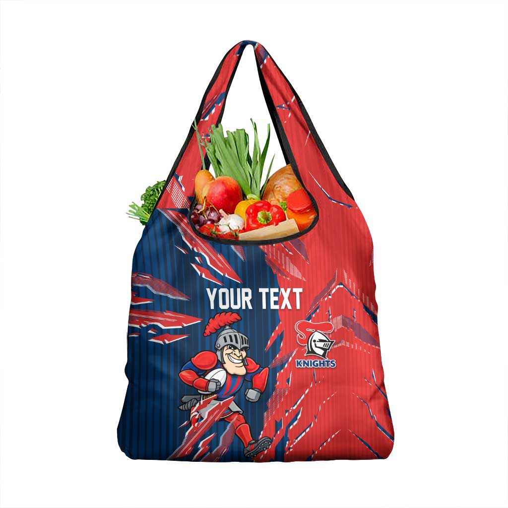 Personalized Newcastle Knights Grocery Bag Dynamic Lightning Mascot Rugby Australia