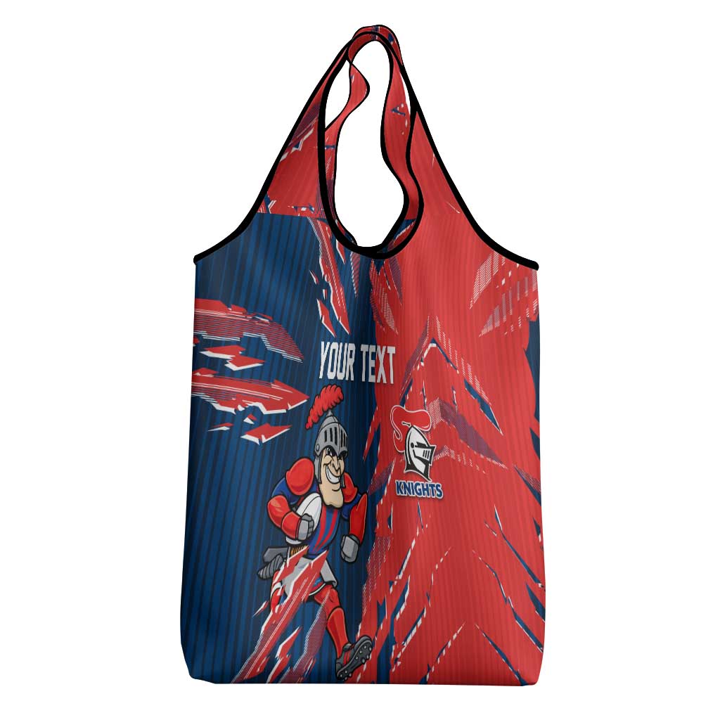 Personalized Newcastle Knights Grocery Bag Dynamic Lightning Mascot Rugby Australia