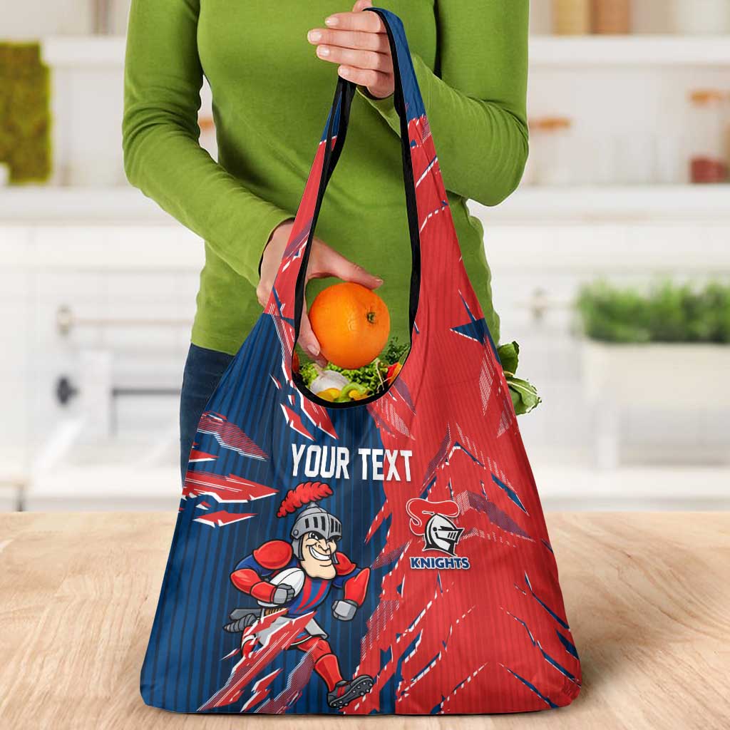 Personalized Newcastle Knights Grocery Bag Dynamic Lightning Mascot Rugby Australia
