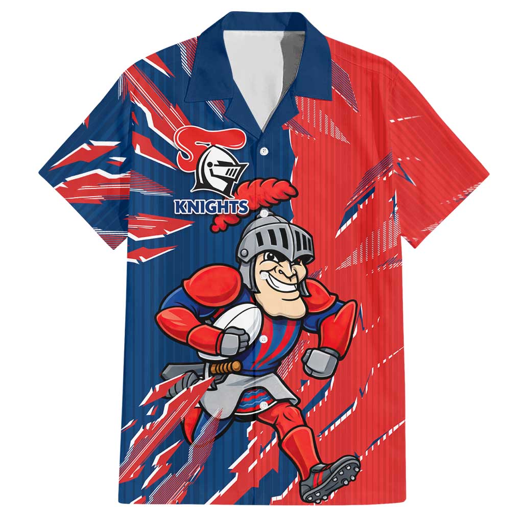 Personalized Newcastle Knights Hawaiian Shirt Dynamic Lightning Mascot Rugby Australia