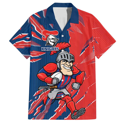 Personalized Newcastle Knights Hawaiian Shirt Dynamic Lightning Mascot Rugby Australia