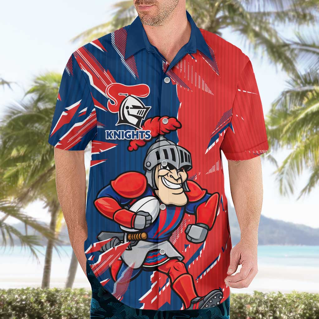 Personalized Newcastle Knights Hawaiian Shirt Dynamic Lightning Mascot Rugby Australia