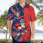 Personalized Newcastle Knights Hawaiian Shirt Dynamic Lightning Mascot Rugby Australia