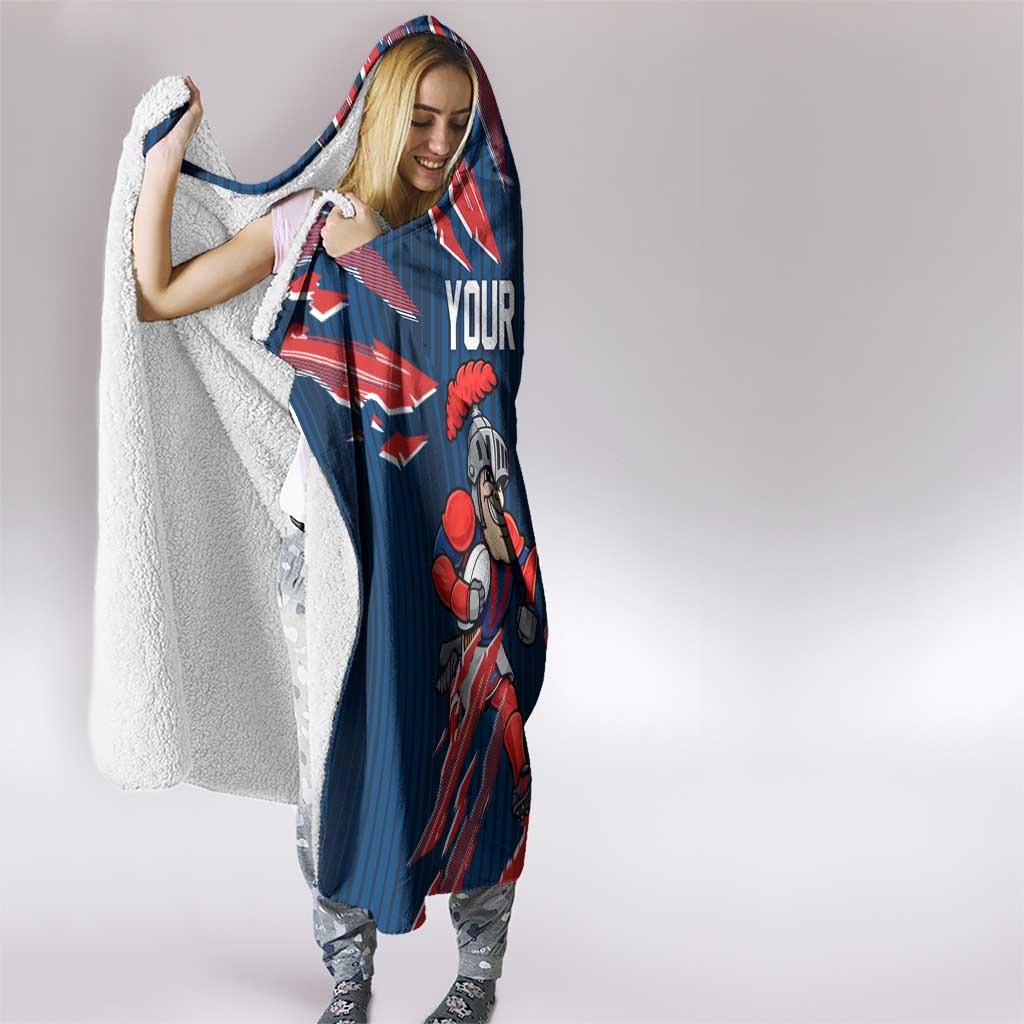 Personalized Newcastle Knights Hooded Blanket Dynamic Lightning Mascot Rugby Australia