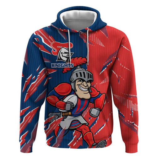 Personalized Newcastle Knights Hoodie Dynamic Lightning Mascot Rugby Australia