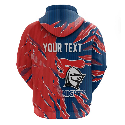 Personalized Newcastle Knights Hoodie Dynamic Lightning Mascot Rugby Australia