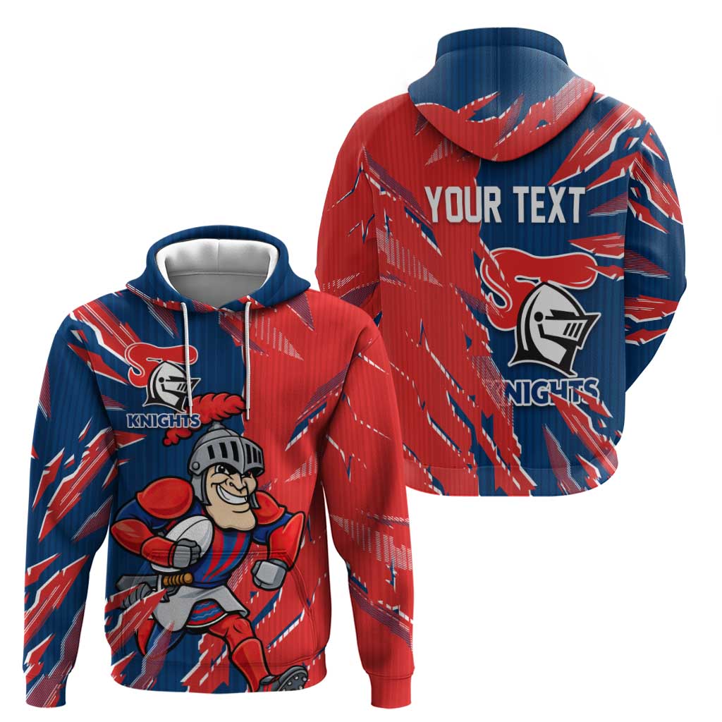 Personalized Newcastle Knights Hoodie Dynamic Lightning Mascot Rugby Australia