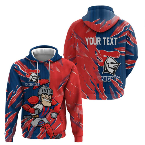 Personalized Newcastle Knights Hoodie Dynamic Lightning Mascot Rugby Australia