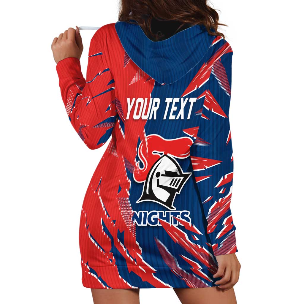 Personalized Newcastle Knights Hoodie Dress Dynamic Lightning Mascot Rugby Australia
