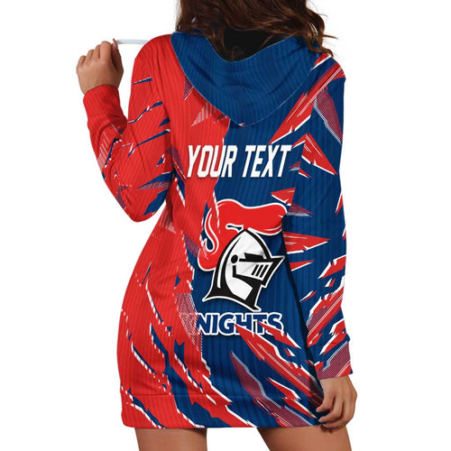 Personalized Newcastle Knights Hoodie Dress Dynamic Lightning Mascot Rugby Australia