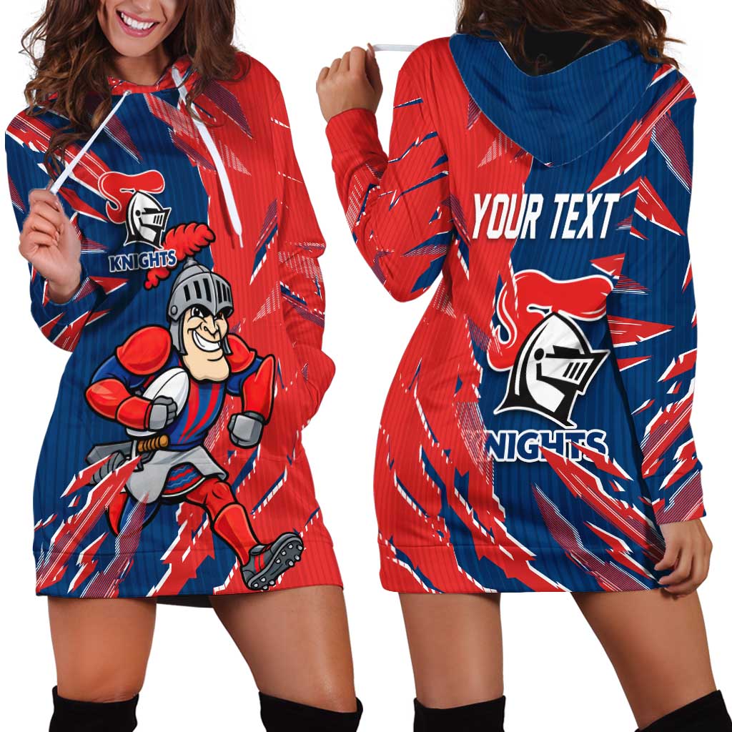Personalized Newcastle Knights Hoodie Dress Dynamic Lightning Mascot Rugby Australia