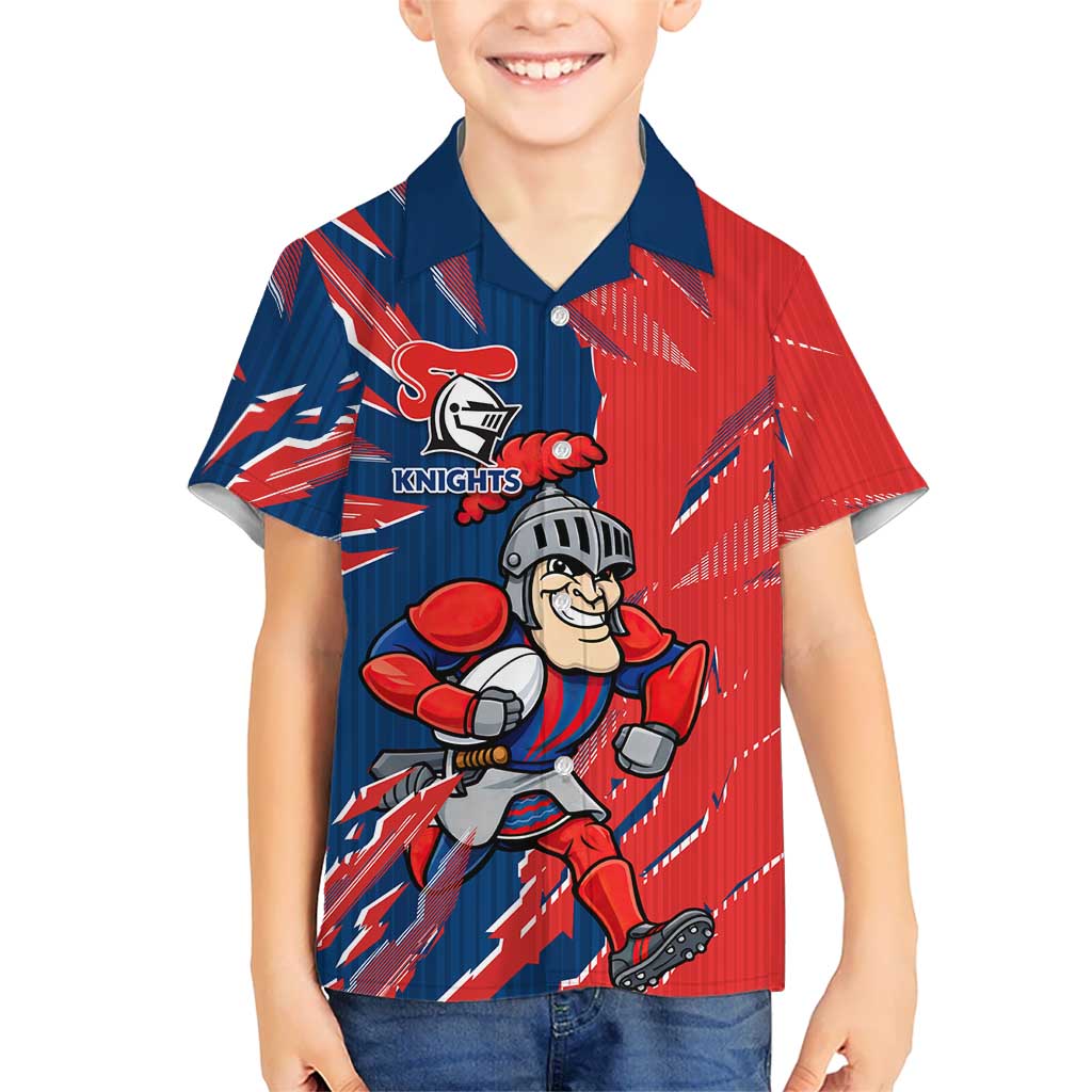 Personalized Newcastle Knights Kid Hawaiian Shirt Dynamic Lightning Mascot Rugby Australia