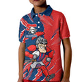 Personalized Newcastle Knights Kid Polo Shirt Dynamic Lightning Mascot Rugby Australia