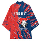 Personalized Newcastle Knights Kimono Dynamic Lightning Mascot Rugby Australia