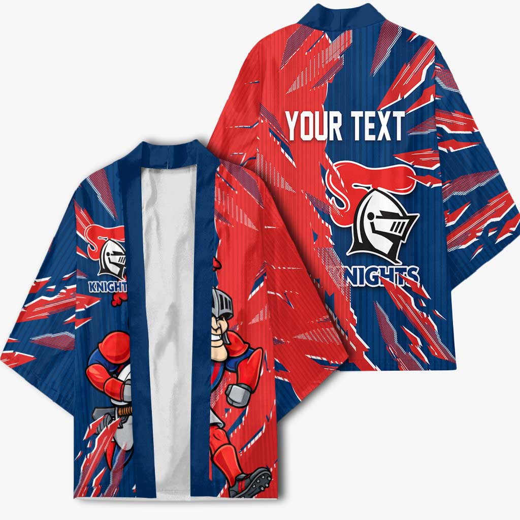 Personalized Newcastle Knights Kimono Dynamic Lightning Mascot Rugby Australia