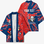 Personalized Newcastle Knights Kimono Dynamic Lightning Mascot Rugby Australia