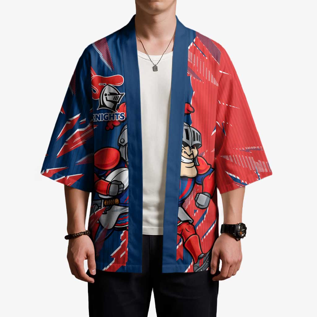 Personalized Newcastle Knights Kimono Dynamic Lightning Mascot Rugby Australia