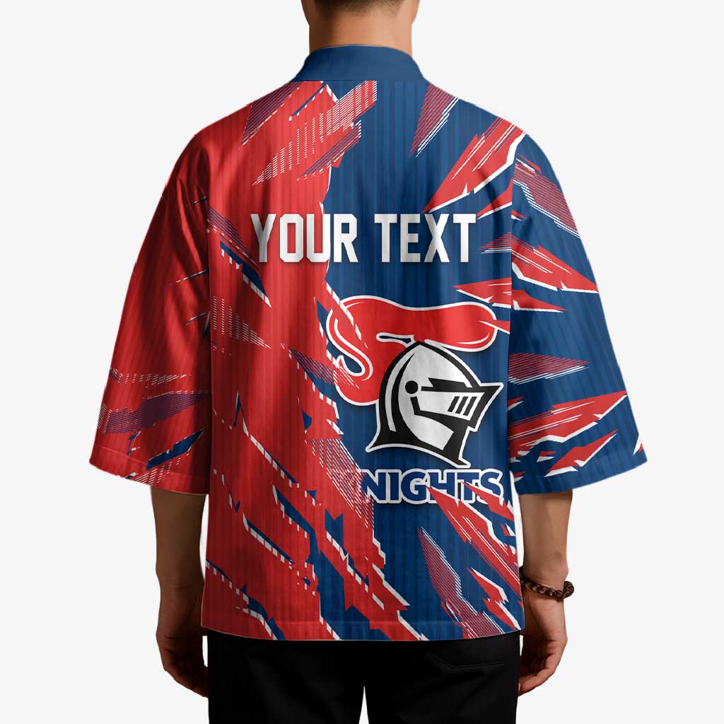 Personalized Newcastle Knights Kimono Dynamic Lightning Mascot Rugby Australia