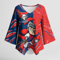 Personalized Newcastle Knights Kimono Sleeve Blouse Dynamic Lightning Mascot Rugby Australia