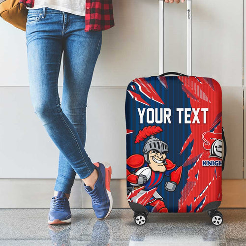 Personalized Newcastle Knights Luggage Cover Dynamic Lightning Mascot Rugby Australia