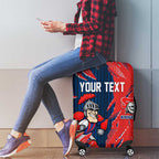 Personalized Newcastle Knights Luggage Cover Dynamic Lightning Mascot Rugby Australia