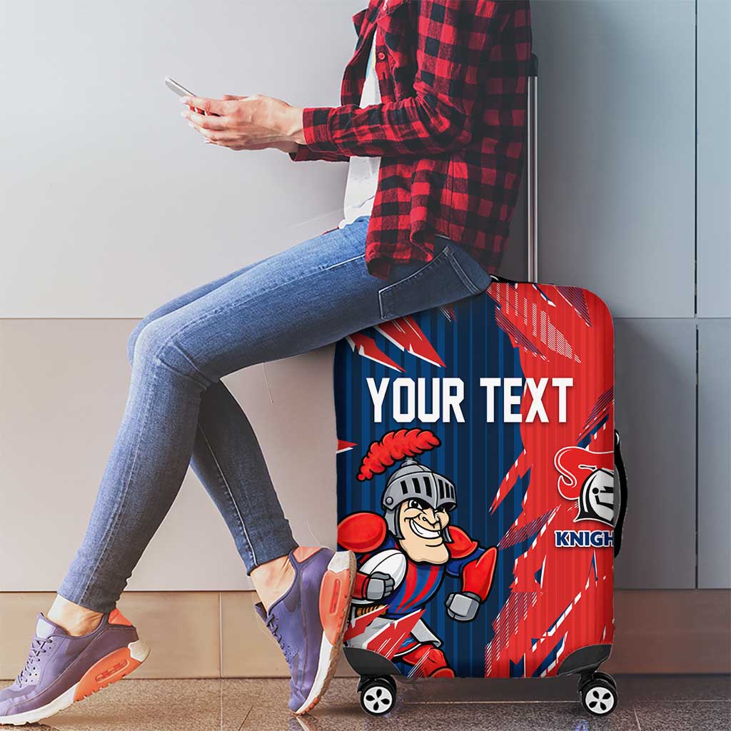 Personalized Newcastle Knights Luggage Cover Dynamic Lightning Mascot Rugby Australia