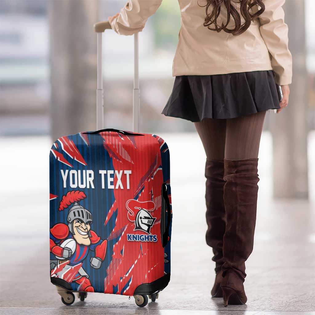 Personalized Newcastle Knights Luggage Cover Dynamic Lightning Mascot Rugby Australia