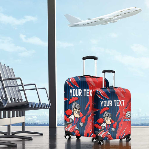 Personalized Newcastle Knights Luggage Cover Dynamic Lightning Mascot Rugby Australia