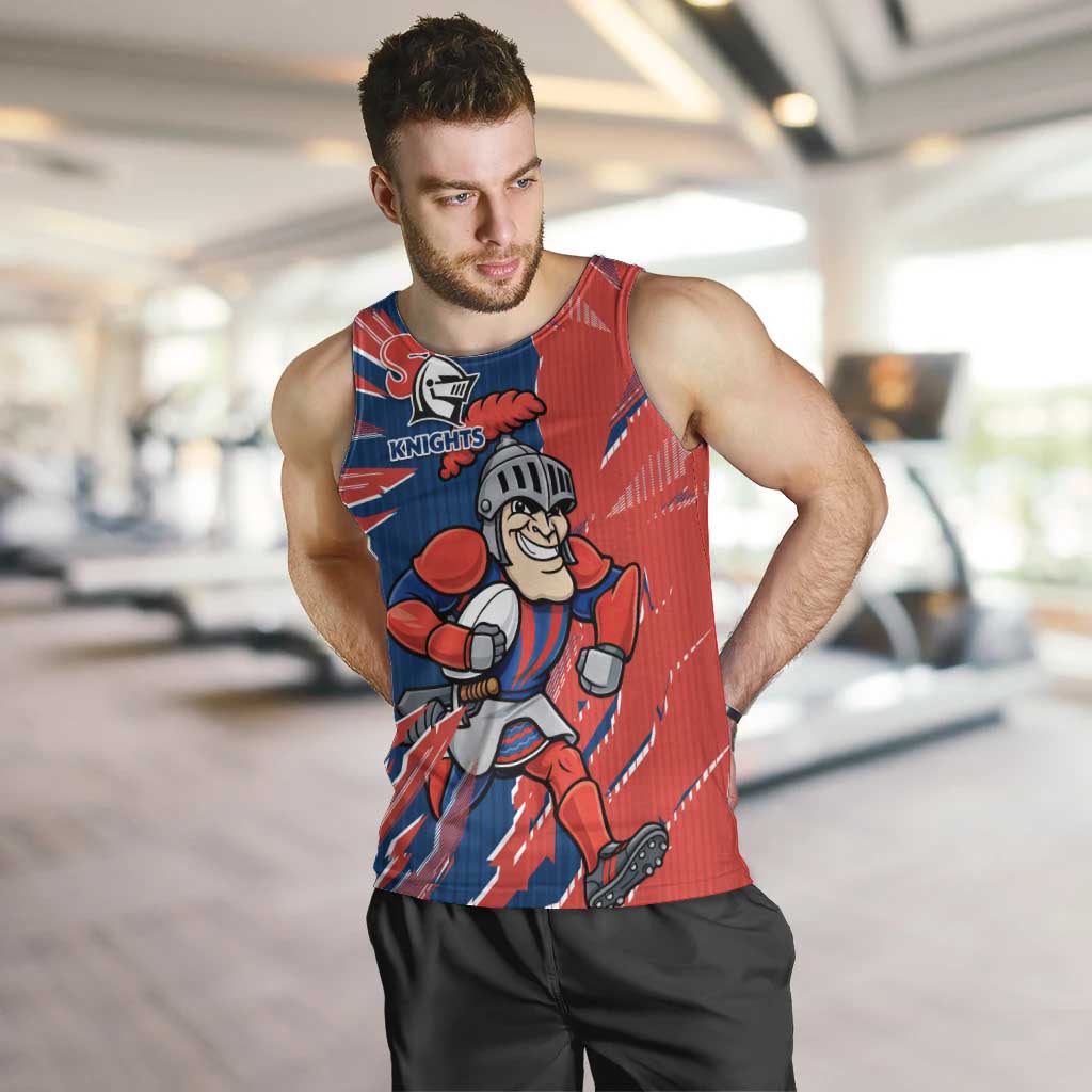 Personalized Newcastle Knights Men Tank Top Dynamic Lightning Mascot Rugby Australia