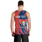 Personalized Newcastle Knights Men Tank Top Dynamic Lightning Mascot Rugby Australia