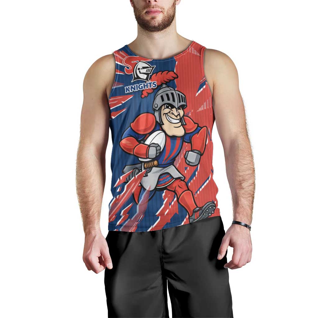 Personalized Newcastle Knights Men Tank Top Dynamic Lightning Mascot Rugby Australia