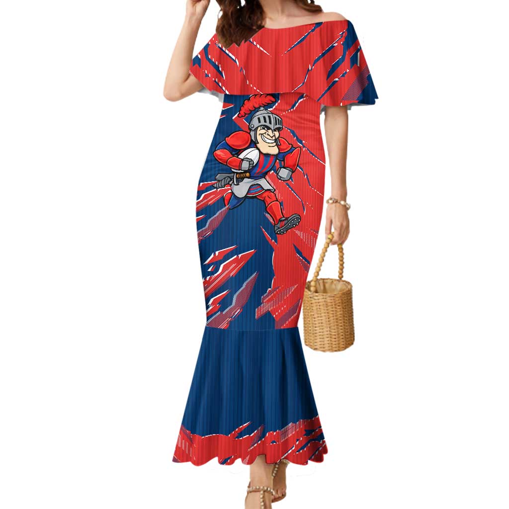 Personalized Newcastle Knights Mermaid Dress Dynamic Lightning Mascot Rugby Australia
