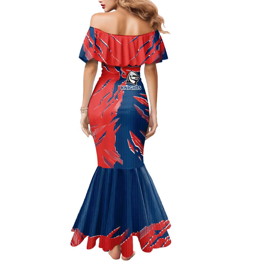 Personalized Newcastle Knights Mermaid Dress Dynamic Lightning Mascot Rugby Australia