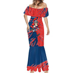 Personalized Newcastle Knights Mermaid Dress Dynamic Lightning Mascot Rugby Australia