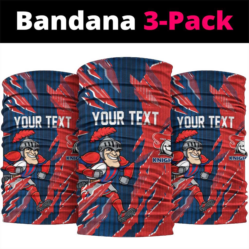 Personalized Newcastle Knights Neck Gaiter Dynamic Lightning Mascot Rugby Australia
