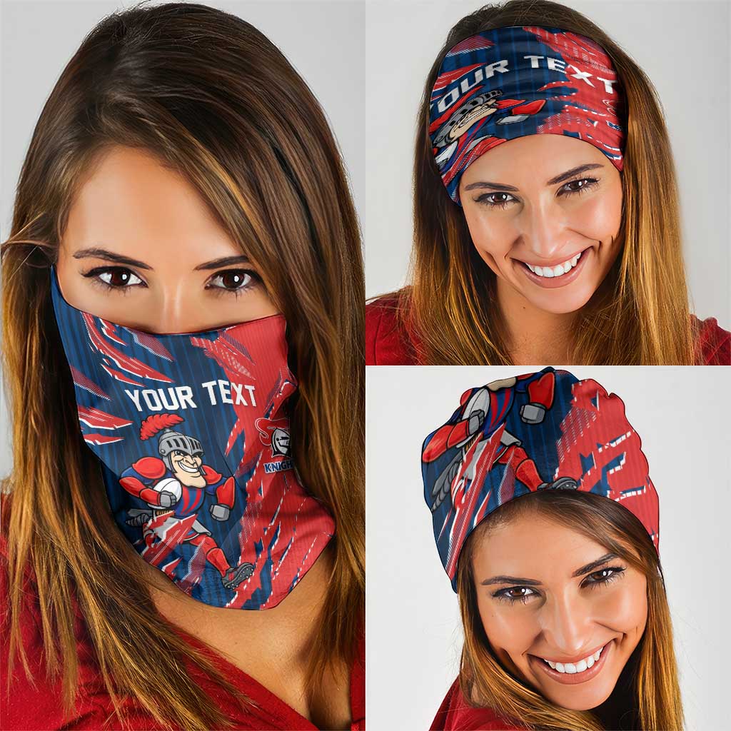 Personalized Newcastle Knights Neck Gaiter Dynamic Lightning Mascot Rugby Australia