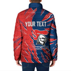 Personalized Newcastle Knights Padded Jacket Dynamic Lightning Mascot Rugby Australia