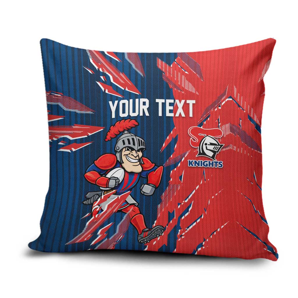 Personalized Newcastle Knights Pillow Cover Dynamic Lightning Mascot Rugby Australia