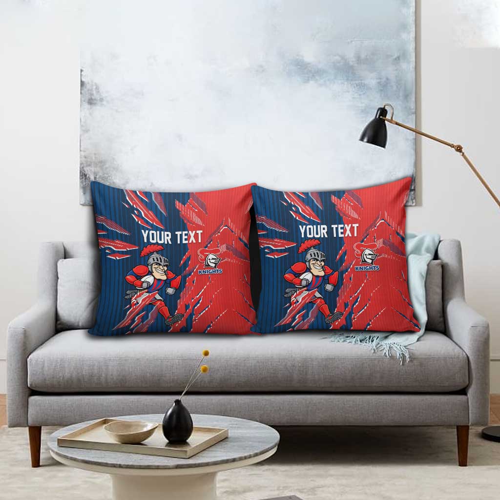Personalized Newcastle Knights Pillow Cover Dynamic Lightning Mascot Rugby Australia