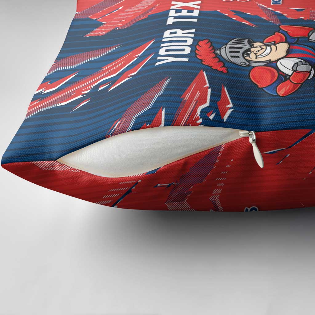 Personalized Newcastle Knights Pillow Cover Dynamic Lightning Mascot Rugby Australia