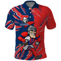 Personalized Newcastle Knights Polo Shirt Dynamic Lightning Mascot Rugby Australia