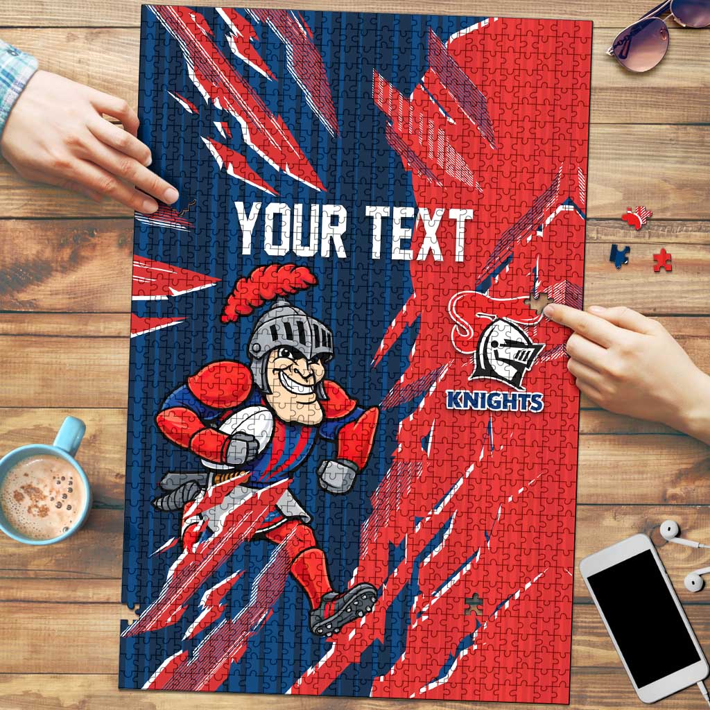 Personalized Newcastle Knights Puzzle Dynamic Lightning Mascot Rugby Australia