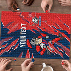 Personalized Newcastle Knights Puzzle Dynamic Lightning Mascot Rugby Australia