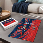 Personalized Newcastle Knights Puzzle Dynamic Lightning Mascot Rugby Australia