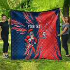 Personalized Newcastle Knights Quilt Dynamic Lightning Mascot Rugby Australia