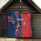 Personalized Newcastle Knights Quilt Dynamic Lightning Mascot Rugby Australia