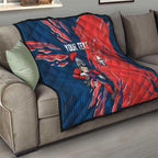 Personalized Newcastle Knights Quilt Dynamic Lightning Mascot Rugby Australia